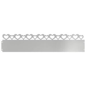 vidaXL Gr&auml;skanter 10 st 103 x 0,05 x 22 cm Galvaniserat st&aring;l Silver