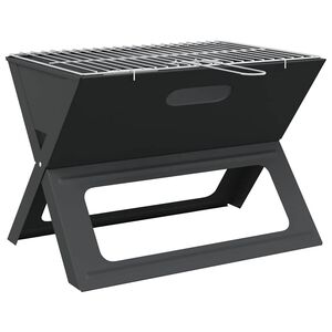vidaXL Utomhusgrill 46 x 31 x 31 cm St&aring;l Svart