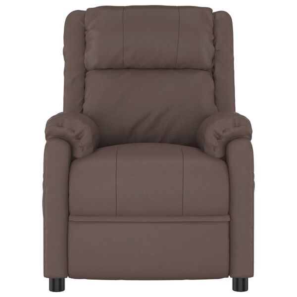 vidaXL Massagef&aring;t&ouml;lj med uppresningshj&auml;lp brun konstl&auml;der