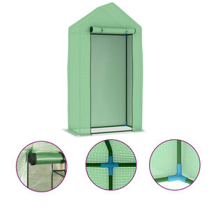 vidaXL V&auml;xthus med st&aring;lram 0,5 m&sup2; 1x0,5x1,9 m