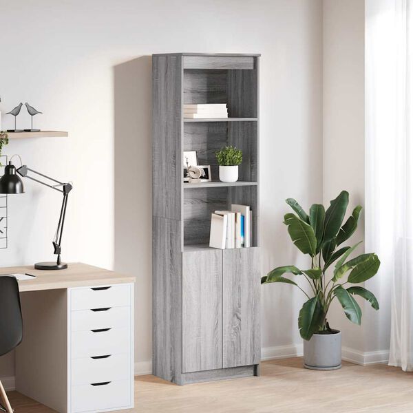 vidaXL Highboard gr&aring; sonoma 50x35x180 cm konstruerat tr&auml;