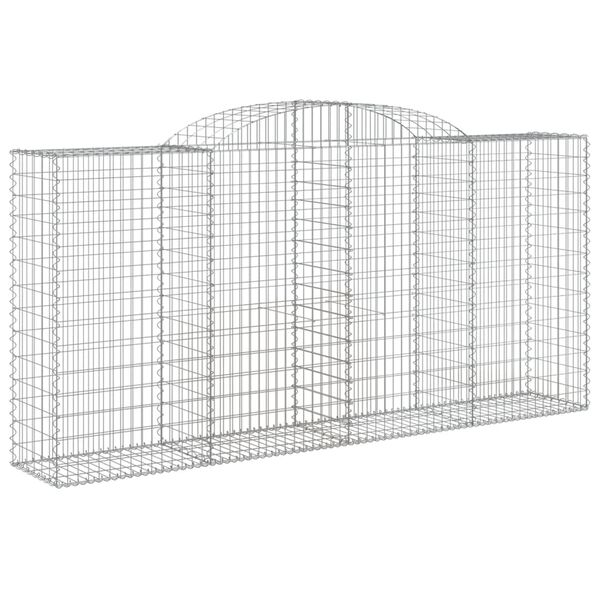vidaXL Gabion bågformad 300x50x140/160 cm galvaniserat järn