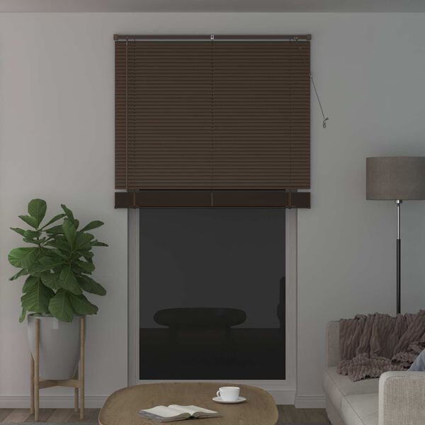 vidaXL Persienn Justerbar M&ouml;rkbrun med M&ouml;nster 213 x 110 cm PVC