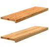 vidaXL Trappstegsmattor 2 pcs ljusbrun 90x25x2 cm massiv ek