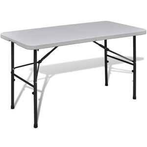 vidaXL Hopf&auml;llbart tr&auml;dg&aring;rdsbord 122 cm HDPE vit