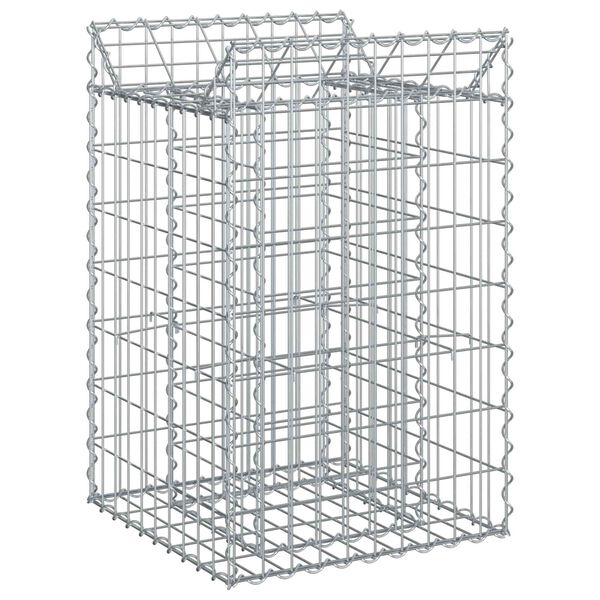 vidaXL Gabion upph&ouml;jd s&auml;ng Silver 50 x 50 x 80 cm Galvaniserat St&aring;l