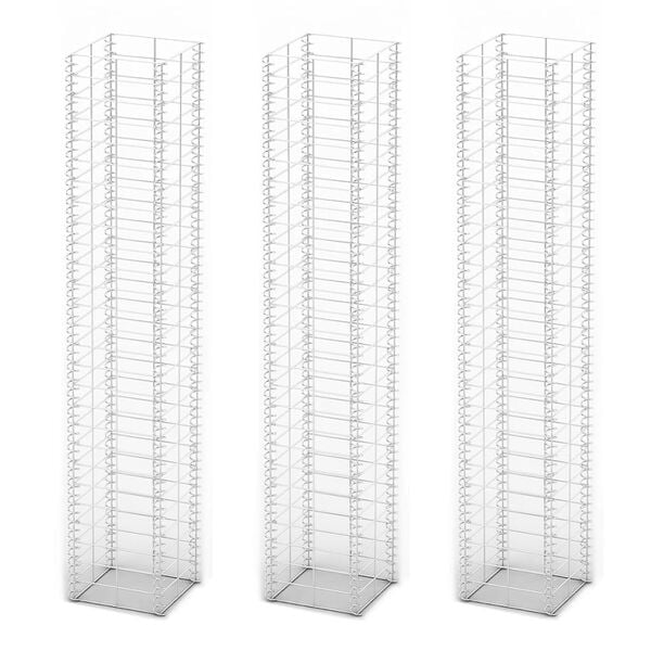 vidaXL Gabionkorg set 3 st galvaniserad tråd 25 x 25 x 150 cm