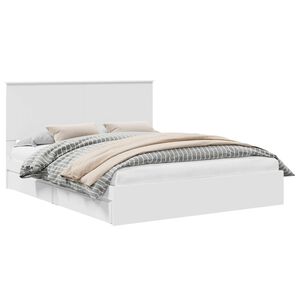 vidaXL F&ouml;rvaringss&auml;ng med huvudgavel Vit 160 x 200 cm Konstruerat tr&auml;