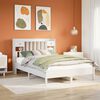 vidaXL Säng med bokhylla utan madrass vit 140x200cm massiv furu