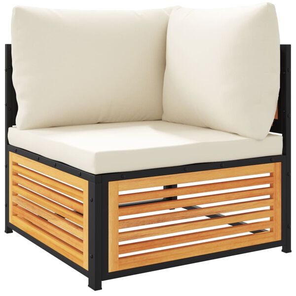 vidaXL Loungeset med dynor 4 delar massivt akaciaträ