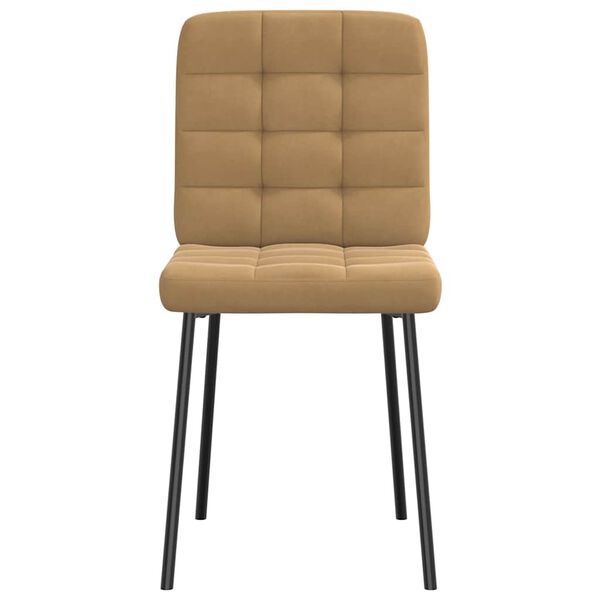 vidaXL Matstolar 4 st brun sammet