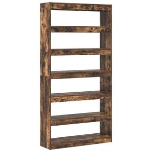 vidaXL Boksk&aring;p 6 niv&aring;er 100 x 30 x 198 cm Konstruerat tr&auml; R&ouml;kt ek