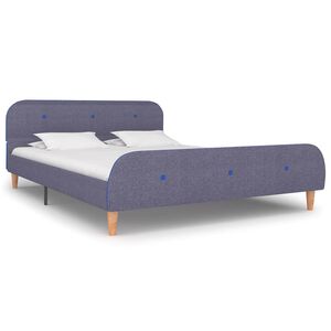 vidaXL S&auml;ngram utan madrass ljusgr&aring;tt tyg 135x190 cm