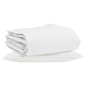 vidaXL Vinter T&auml;cke med kudde 2 pcs Vit Dunfj&auml;der