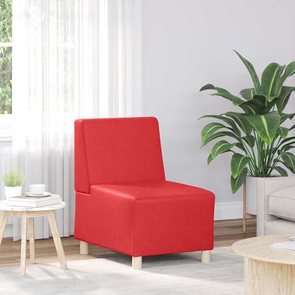 vidaXL Modulsofa utan armst&ouml;d 2 pcs R&ouml;d 55 x 74 x 82 cm Konstl&auml;der