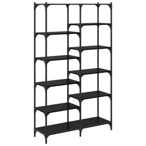 vidaXL Hyllsystem 9 niv&aring;er 100 x 32 x 170 cm Konstruerat tr&auml; Svart ek