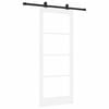 vidaXL Skjutd&ouml;rr ORKDAL Vit 83 x 202 cm Massivt talltr&auml; och glas