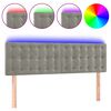 vidaXL S&auml;nggavel LED ljusgr&aring; 144x5x78/88 cm sammet