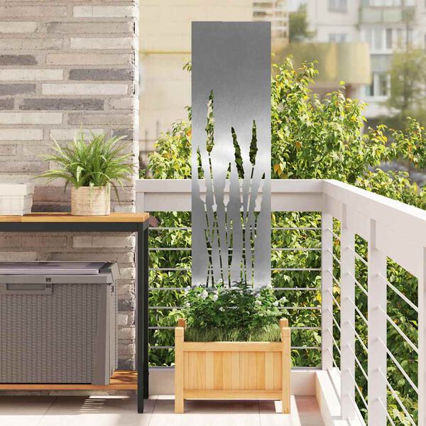 vidaXL Trädgårds integritetsskärm Silver 32 x 140 cm Rostfritt stål