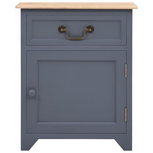 vidaXL Sängbord grå och brun 40x30x50 cm paulownia