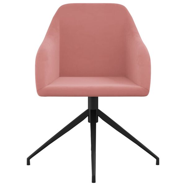 vidaXL Matstolar 2 st rosa sammet