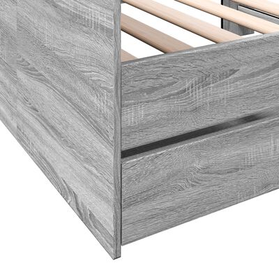 vidaXL Dagbädd med lådor grå sonoma 100x200 cm konstruerat trä