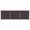 vidaXL Rumsavdelare 3 paneler brun 525x180 cm tyg