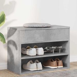 vidaXL Skob&auml;nk betonggr&aring; 60x30x45 cm konstruerat tr&auml;