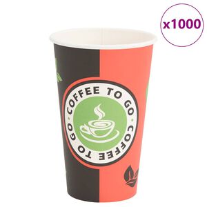 vidaXL Kaffekoppar i papper 1000 st 16oz 400ml r&ouml;d och svart