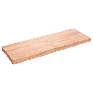 vidaXL V&auml;gghylla ljusbrun 140x50x(2-6) cm behandlad massiv ek