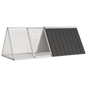 vidaXL Kaninbur antracit 201,5x80,5x71 cm galvaniserat st&aring;l