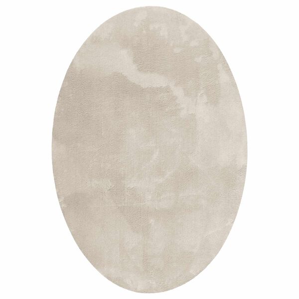 vidaXL Omr&aring;desmattor Oval HUARTE Beige 120 x 170 cm 100% Polyester