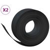 vidaXL Rabattkant svart 2 st 10 m 20 cm polyeten