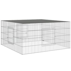 vidaXL Kaninhage 110x110x55 cm galvaniserat j&auml;rn