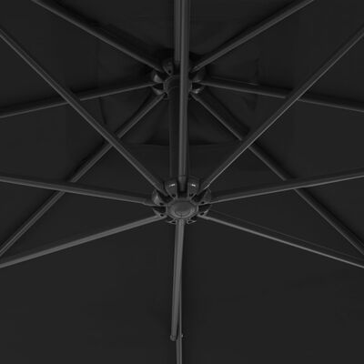 vidaXL Frihängande parasoll med stålstång 300 cm svart