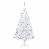 vidaXL Belyst plastgran med kulor vit 240 cm