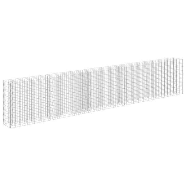 vidaXL Planteringsgabion upphöjd galvaniserat stål 450x30x90 cm