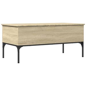vidaXL Soffbord sonoma-ek 100x50x45 cm konstruerat tr&auml; och metall