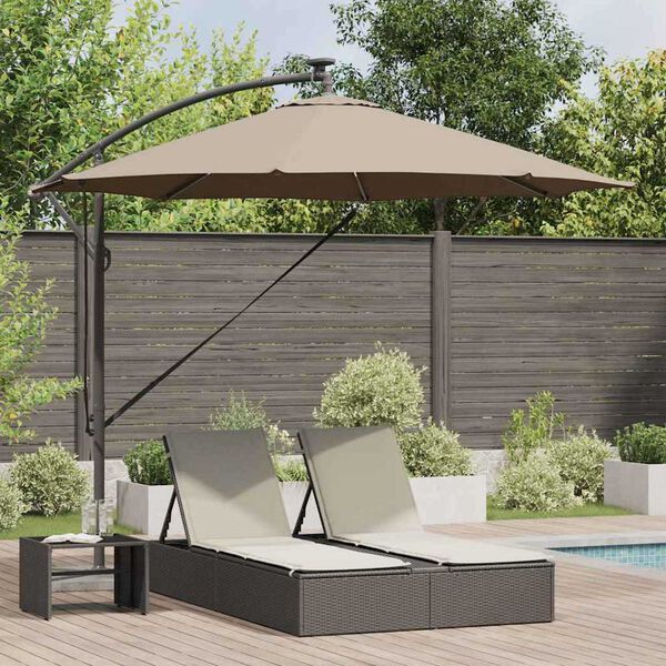 vidaXL Cantilever bananparasol Taupe 294 x 294 x 248 cm