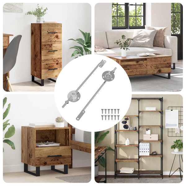 vidaXL Locket st&ouml;dg&aring;ngj&auml;rn 2 pcs Silver 194 x 36 x 18 mm J&auml;rn