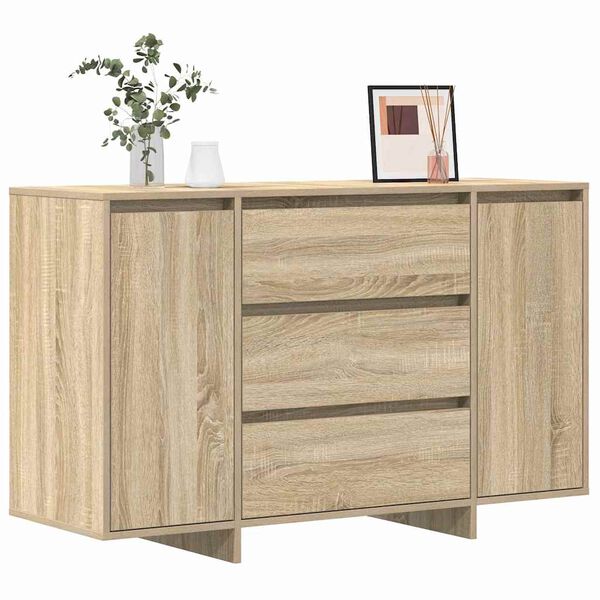 vidaXL Sideboard med l&aring;da Sonoma-ek 120 x 41 x 75 cm Konstruerat tr&auml;