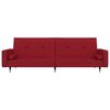 vidaXL B&auml;ddsoffa 2-sits med fotpall vinr&ouml;d sammet