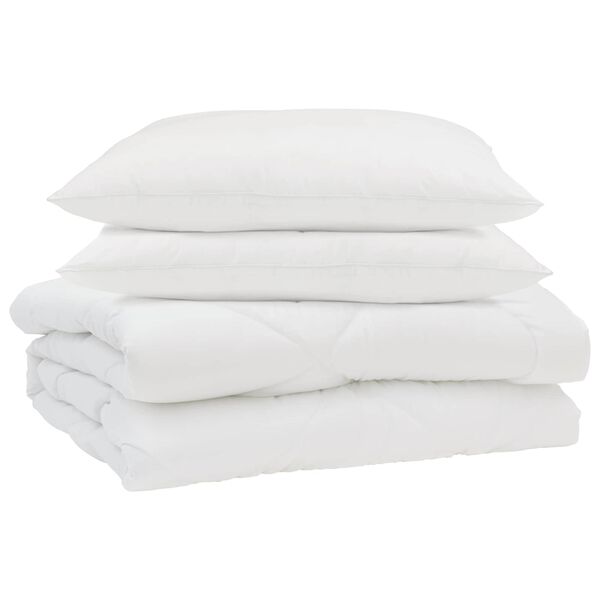 vidaXL Sommar Duvet med kudde 3 pcs Vit Mikrofiber