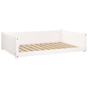 vidaXL Hundb&auml;dd vit 105,5x75,5x28 massiv furu