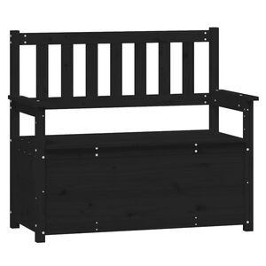 vidaXL B&auml;nk svart 112,5x51,5x96,5 cm massiv furu