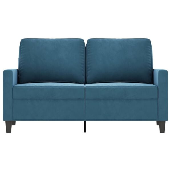 vidaXL 2-sitssoffa bl&aring; 120 cm sammet