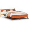 vidaXL S&auml;ngram utan madrass vaxbrun 140x190 cm massiv furu