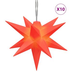vidaXL H&auml;ngande stj&auml;rna 10 LEDs r&ouml;d 10 cm