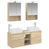 vidaXL Badrumsm&ouml;belset 5 pcs Sonoma-ek Konstruerat tr&auml; och glas