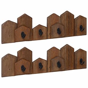 vidaXL Hanger Brun 48 x 8 x 15 cm Massivt mahognytr&auml;